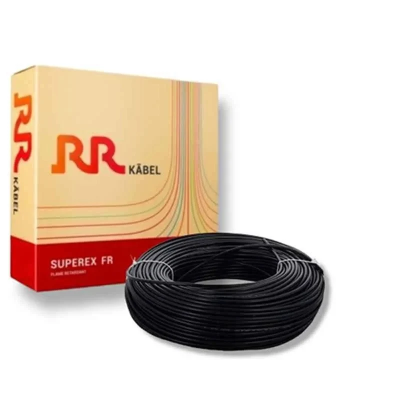 RR Kabel 4 Core Round Flexible Wire 10.0 sqmm Black (100m)
